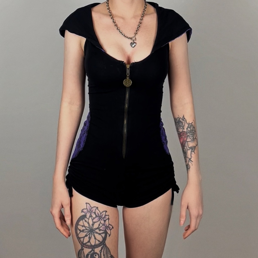 Noralina Belly Dance Fantasy Dominatrix Cosplay Black & Purple Lace Festival